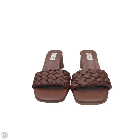Sandals Heels Block By Steve Madden In Brown, Size: 6.5