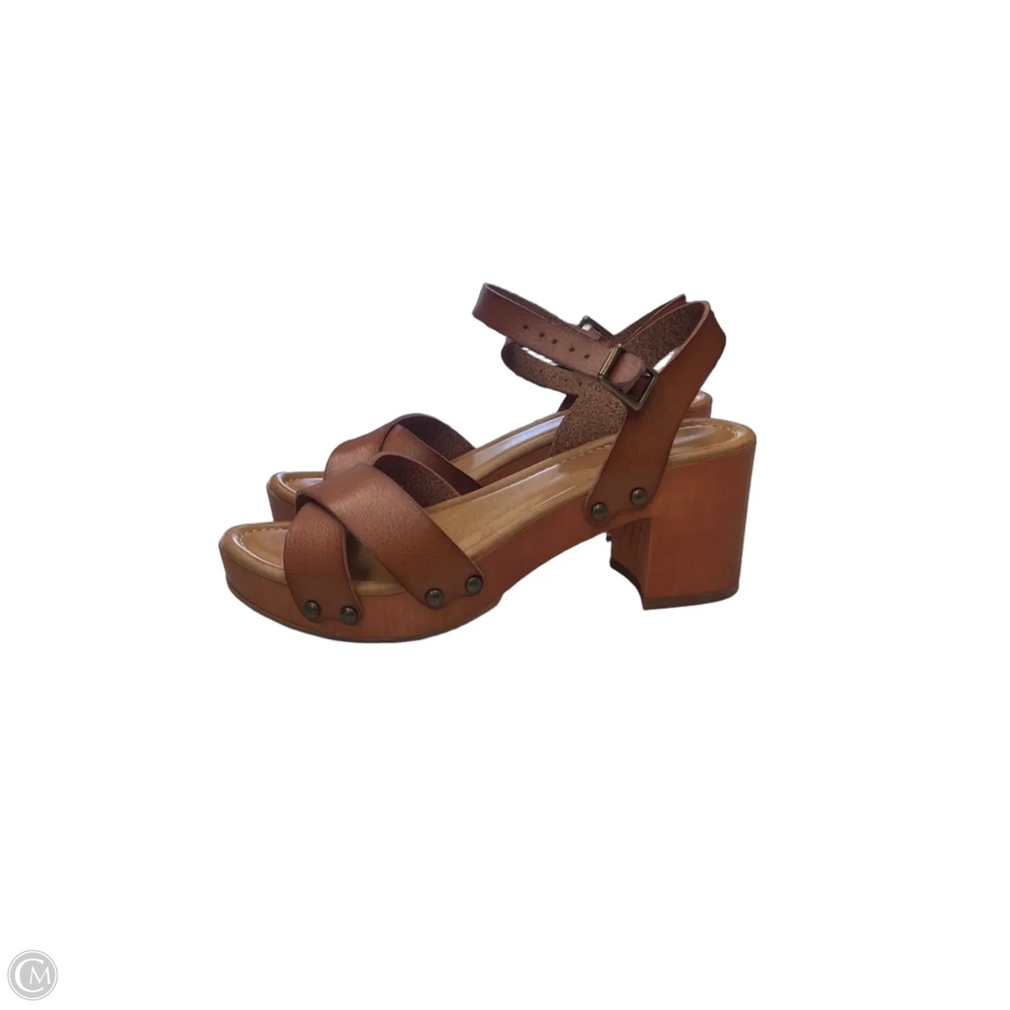 Sandals Heels Block By Mia In Tan, Size: 6