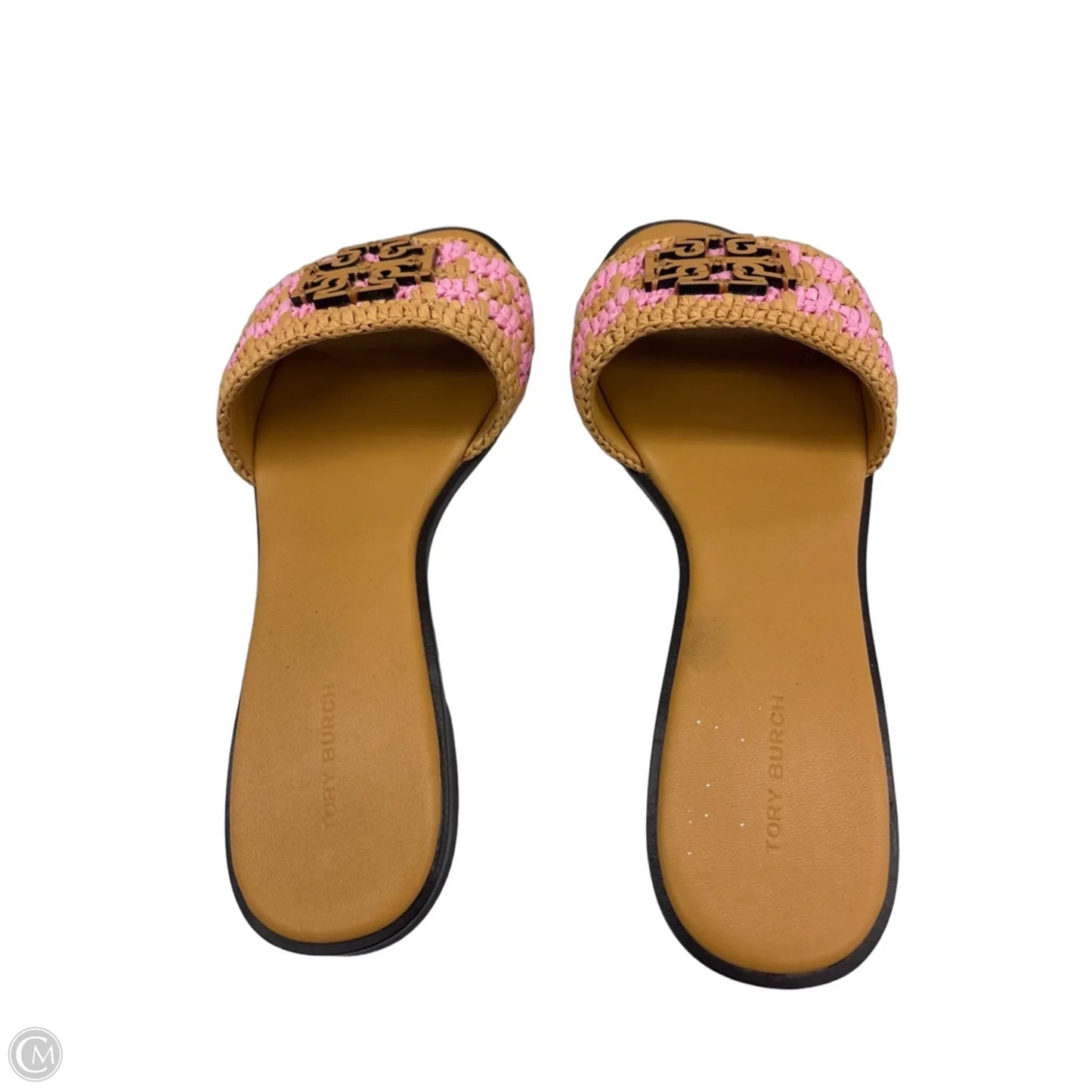 Sandals Designer By Tory Burch In Pink & Tan, Size: 9.5