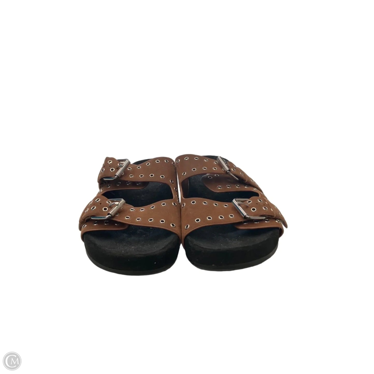 Sandals Flats By Mia In Black & Brown, Size: 11