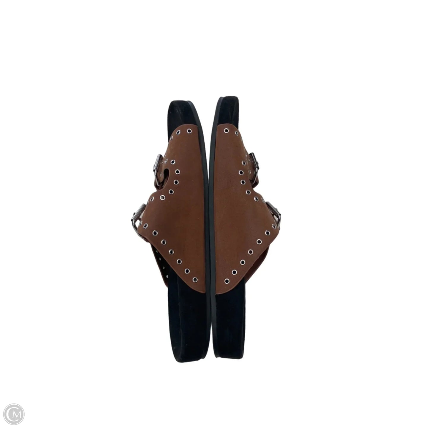 Sandals Flats By Mia In Black & Brown, Size: 11