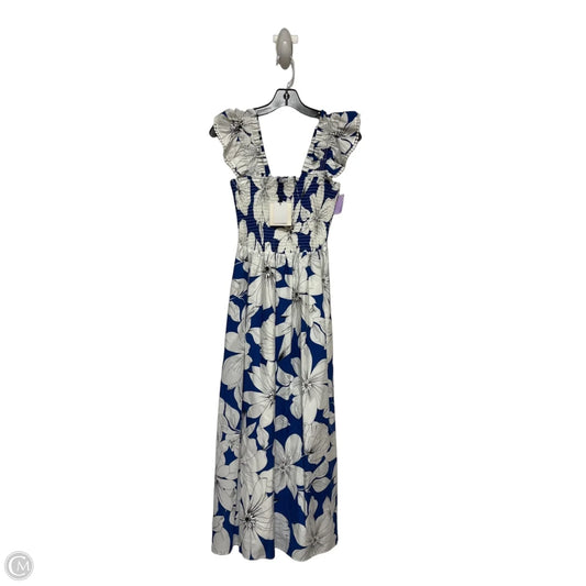 Dress Casual Maxi By Anne Klein In Blue & White, Size: M