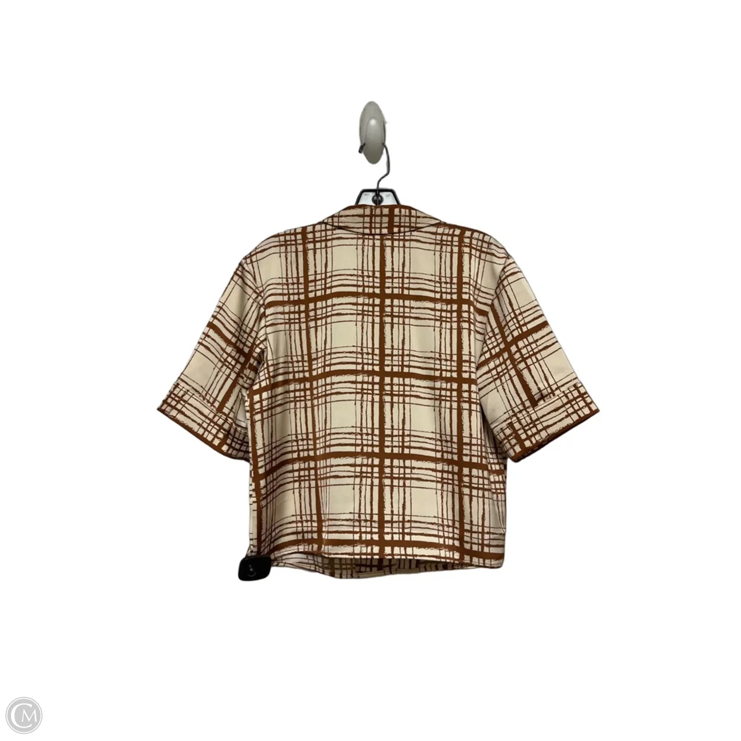 Top Short Sleeve By Worthington In Brown & Tan, Size: S