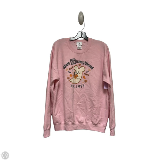 Sweatshirt Crewneck By Disney Store In Pink, Size: S
