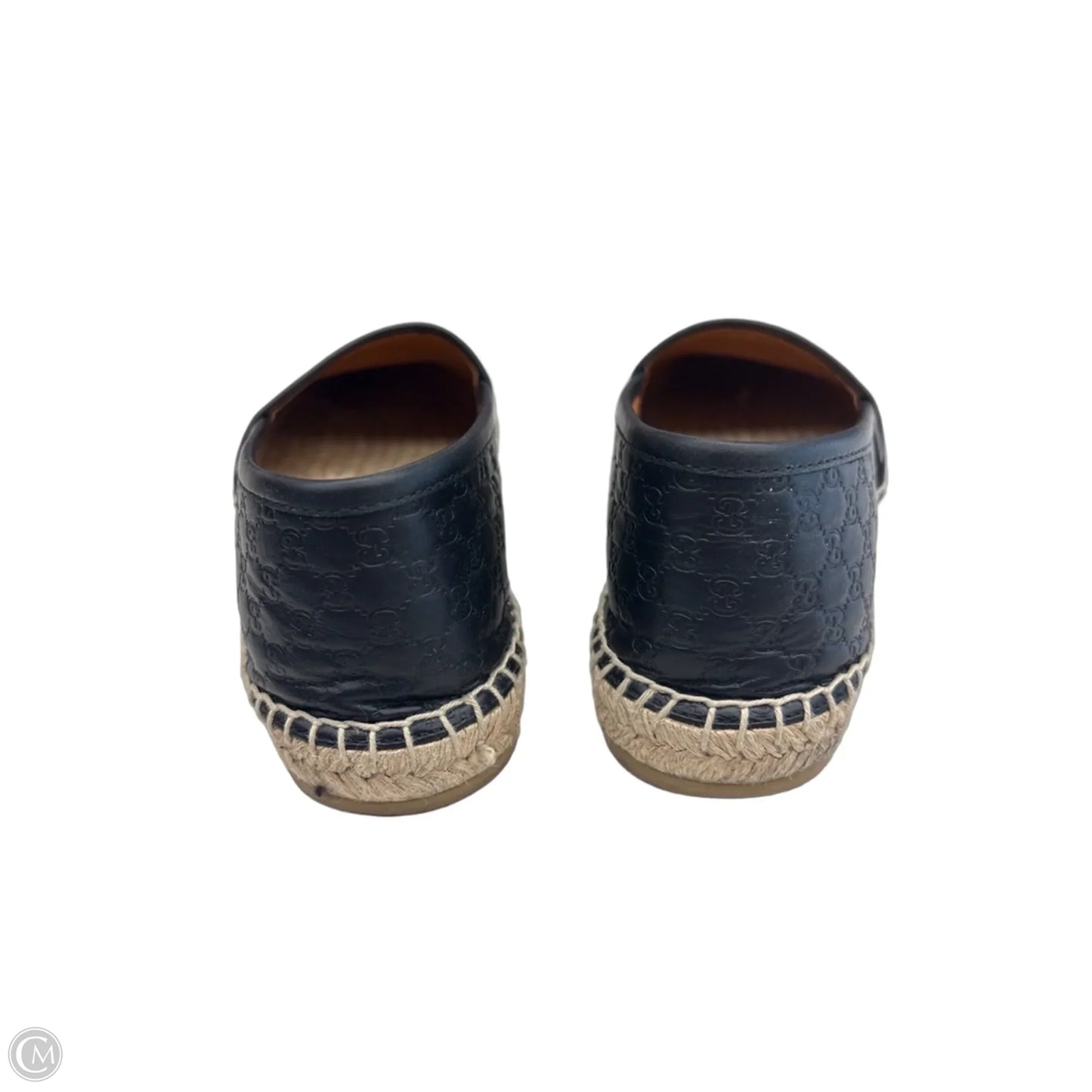 Shoes Luxury Designer By Gucci In Black & Tan, Size: 6.5