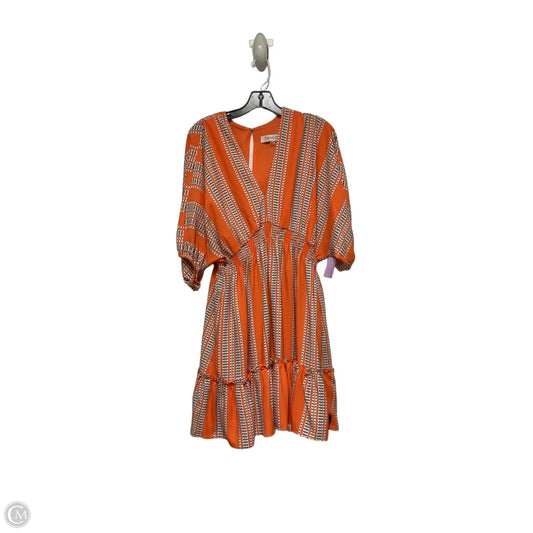 Dress Casual Short By Taylor In Orange & White, Size: M