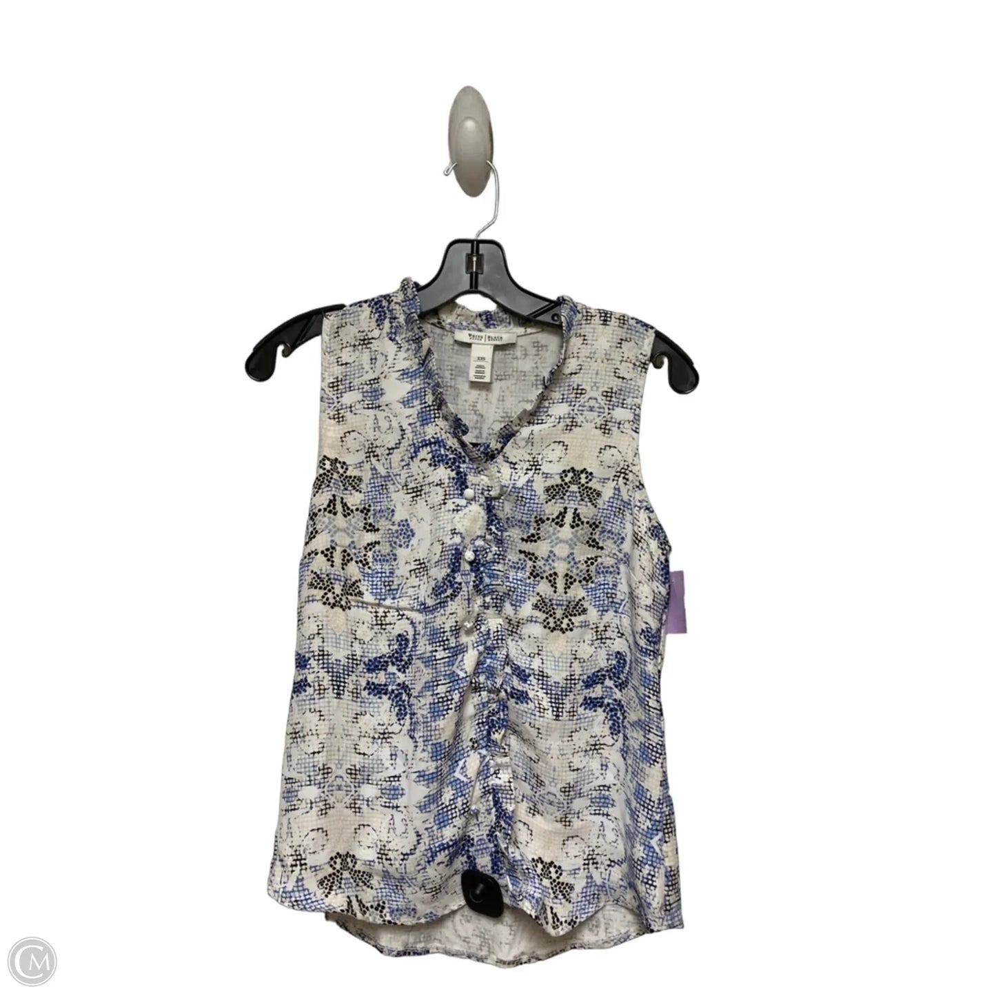 Top Sleeveless By White House Black Market In Blue & Tan, Size: Xxs