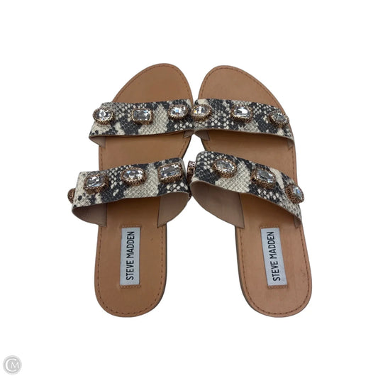 Sandals Flats By Steve Madden In Snakeskin Print, Size: 7.5