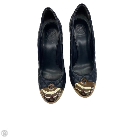 Shoes Designer By Tory Burch In Blue & Gold, Size: 10