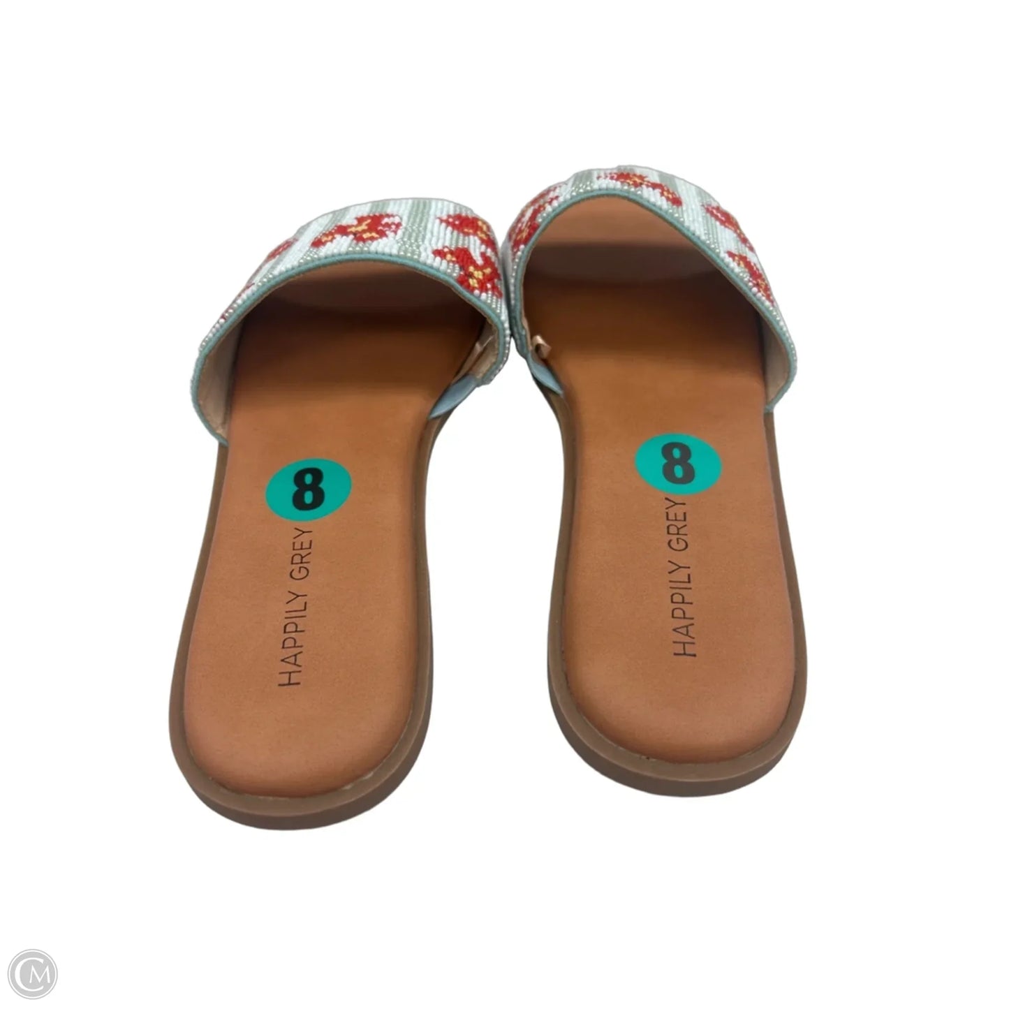 Sandals Flats By Happily Grey In Green & Red, Size: 8
