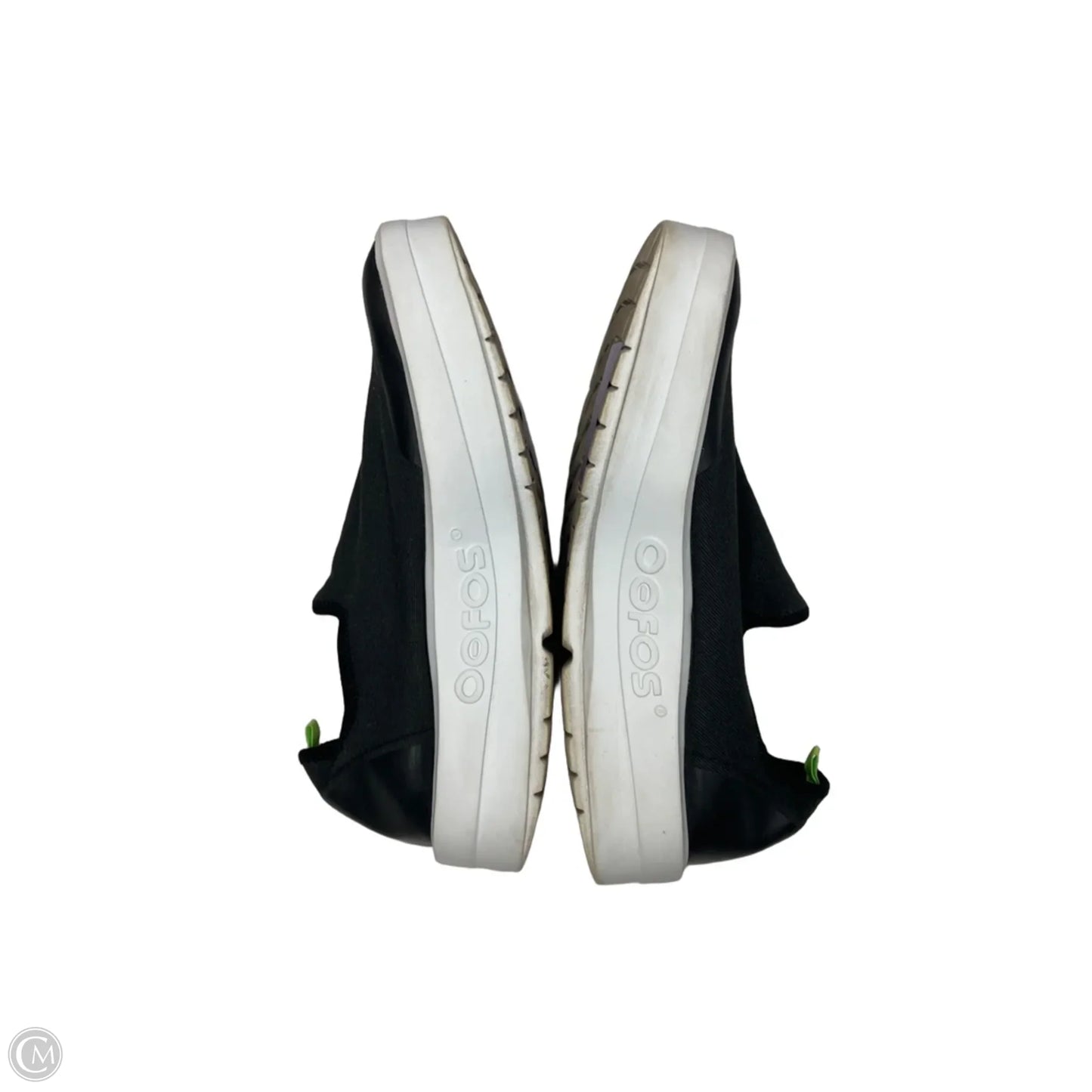 Shoes Flats By Oofos In Black & White, Size: 9