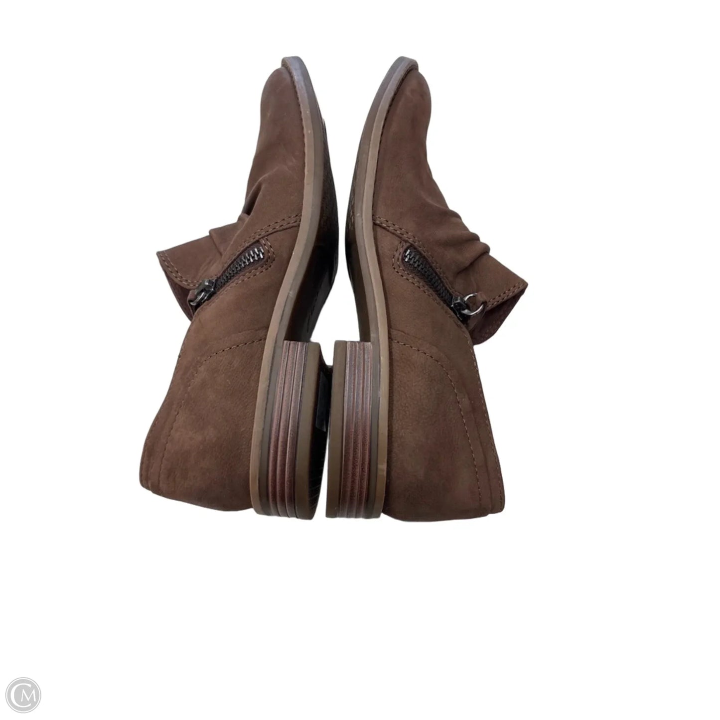 Boots Ankle Flats By Clarks In Brown, Size: 8.5