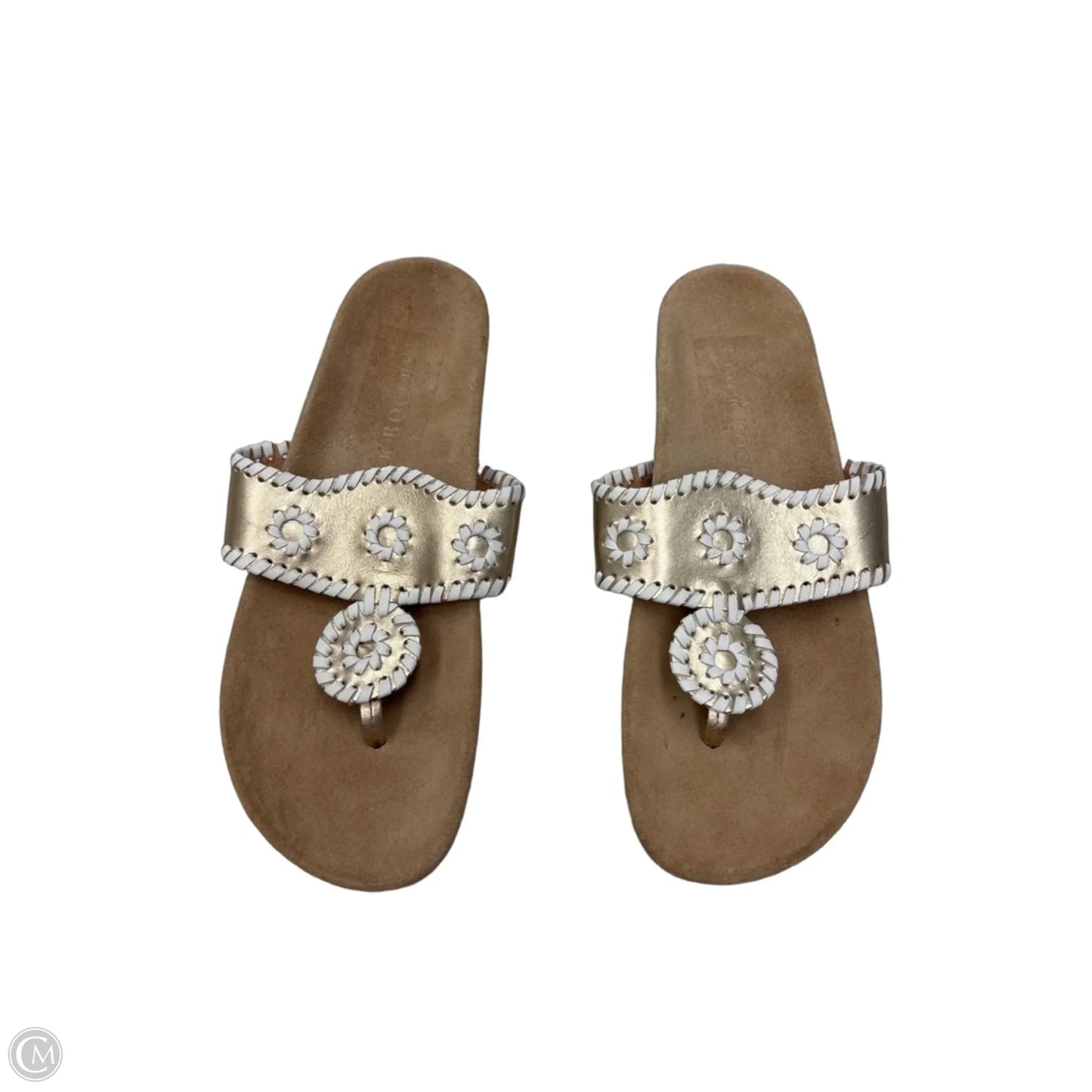 Sandals Flats By Jack Rogers In Gold & Tan, Size: 8