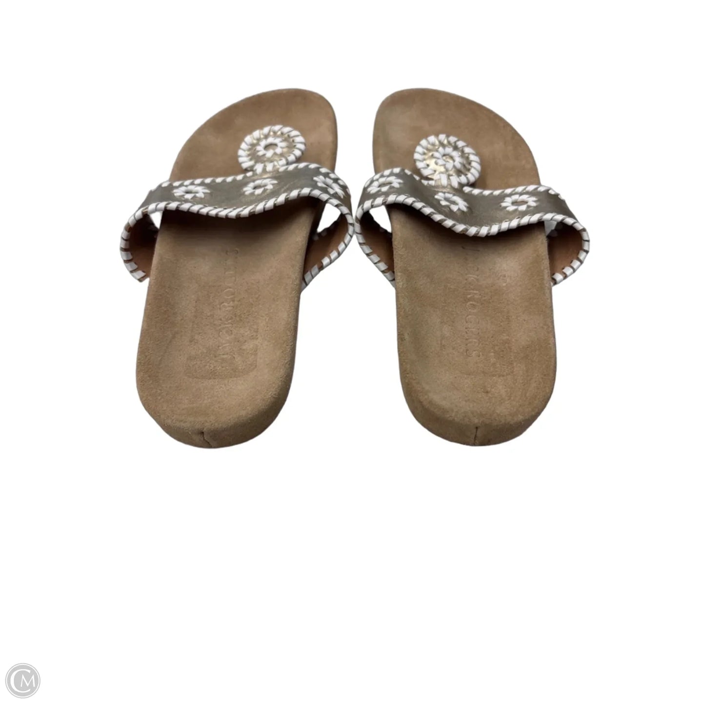 Sandals Flats By Jack Rogers In Gold & Tan, Size: 8