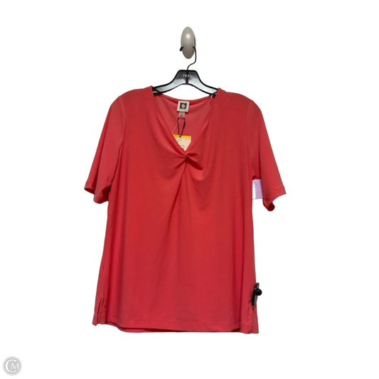 Top Short Sleeve By Anne Klein In Pink, Size: M