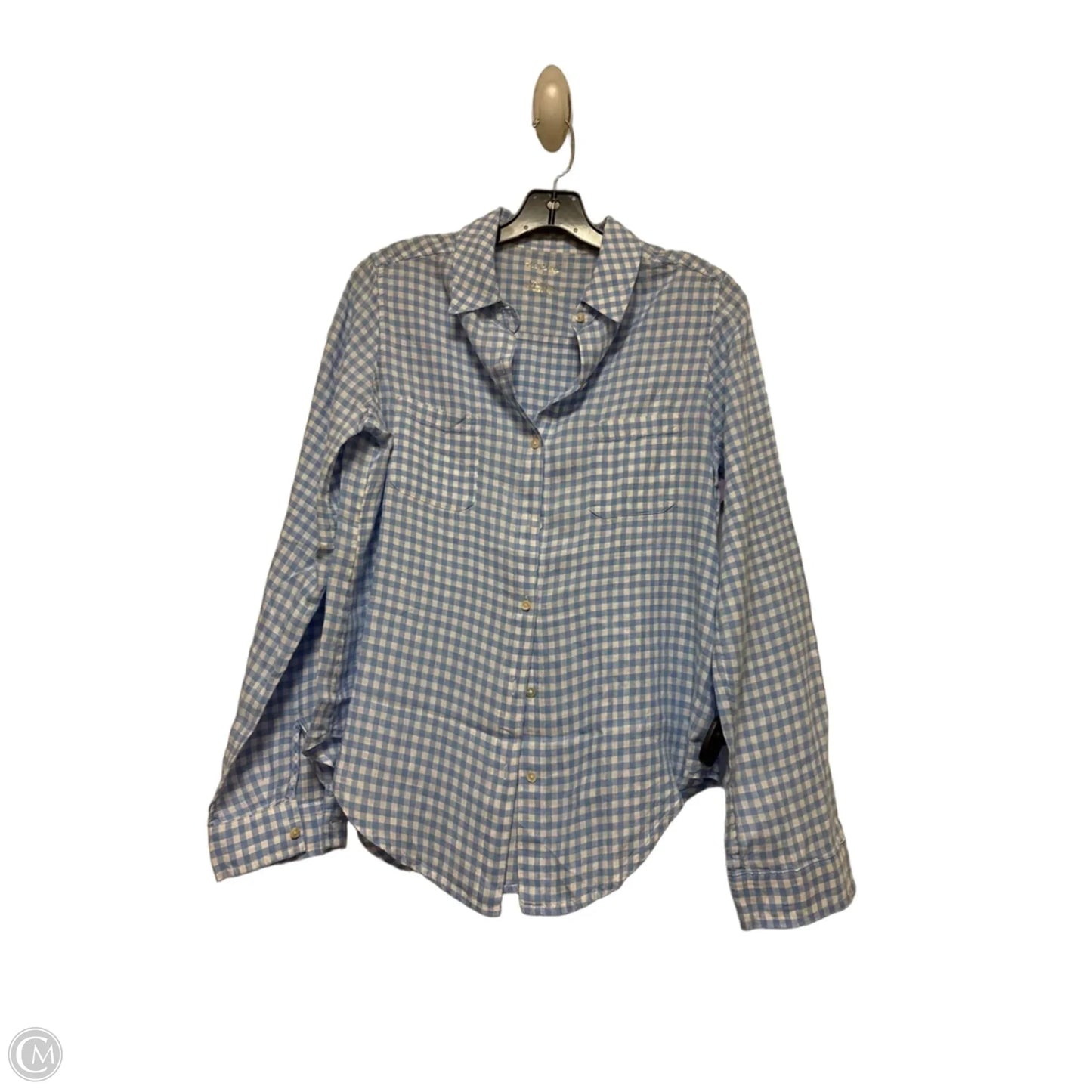 Top Long Sleeve Designer By Lilly Pulitzer In Checkered Pattern, Size: S