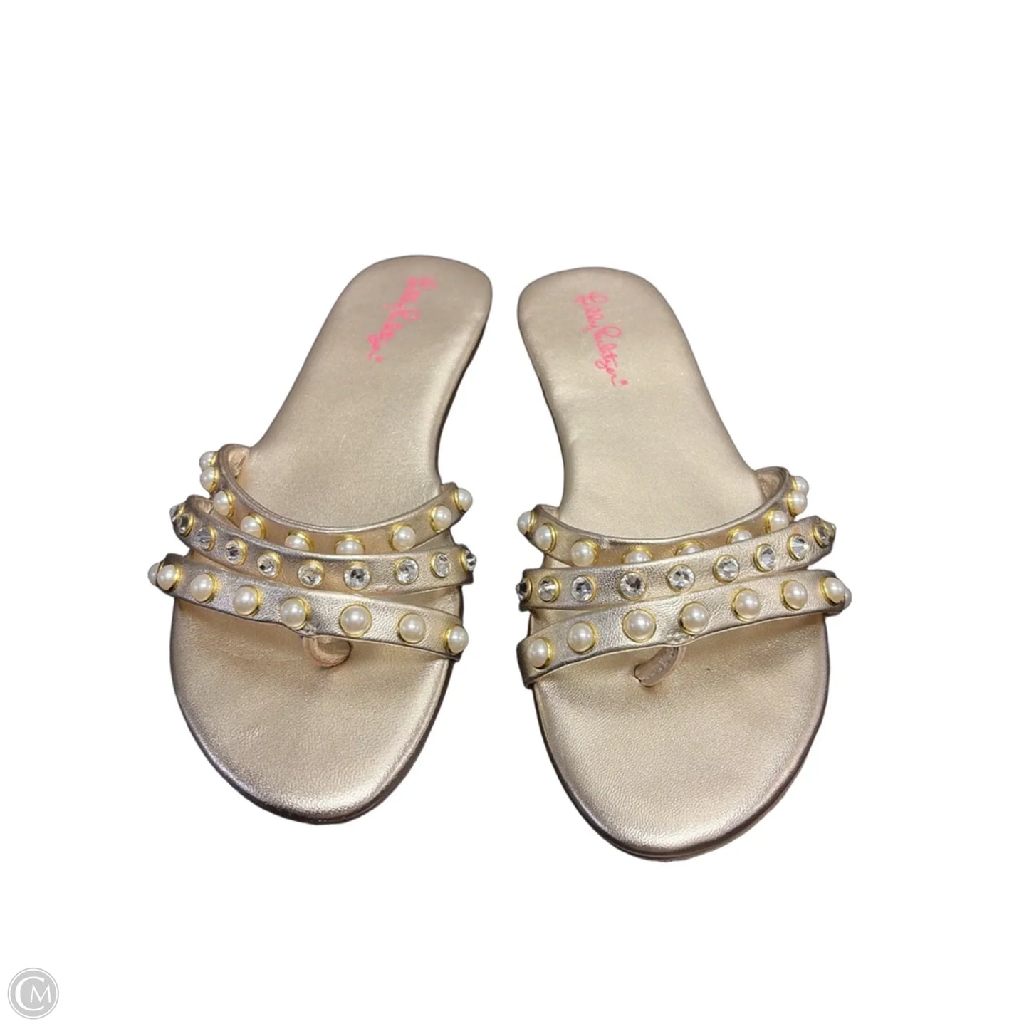 Sandals Designer By Lilly Pulitzer In Gold, Size: 6