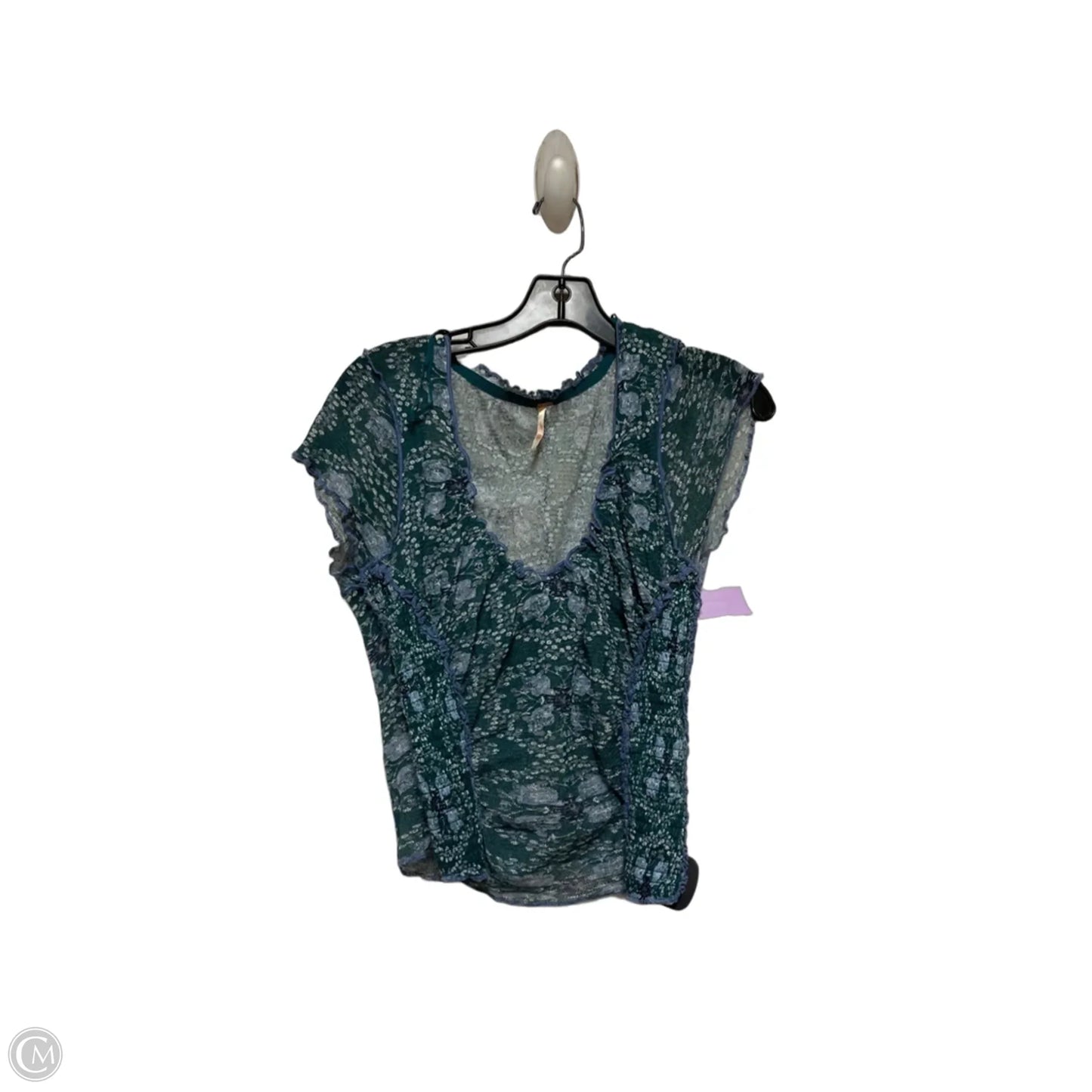 Top Short Sleeve By Free People In Blue & Green, Size: M