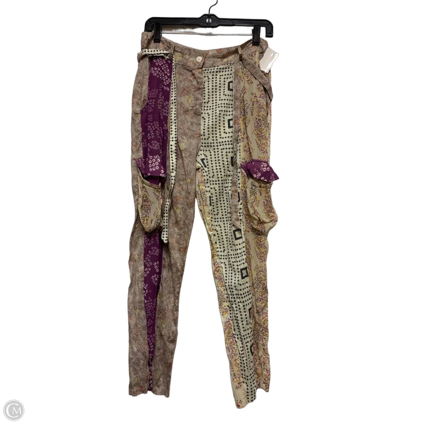 Pants Other By Zara In Cream & Purple, Size: 8