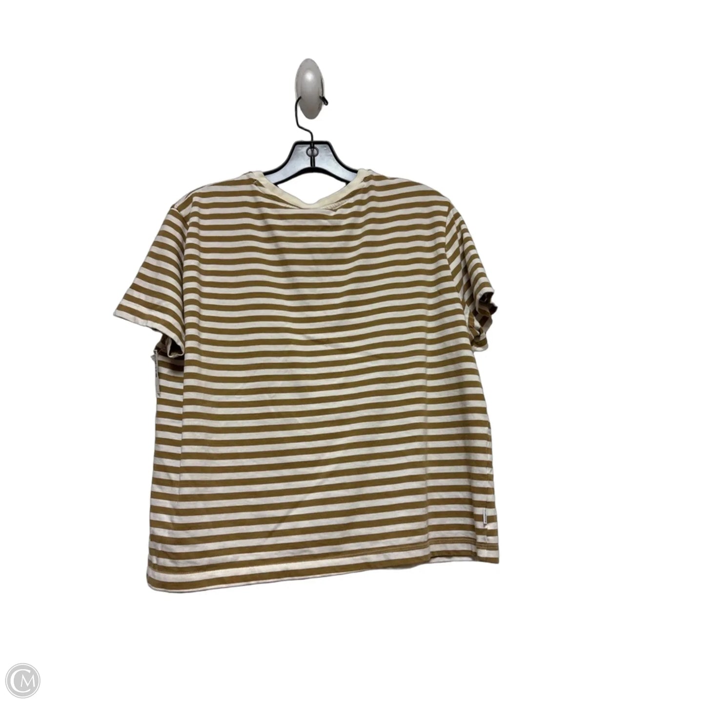 Top Short Sleeve By Desigual In Striped Pattern, Size: M