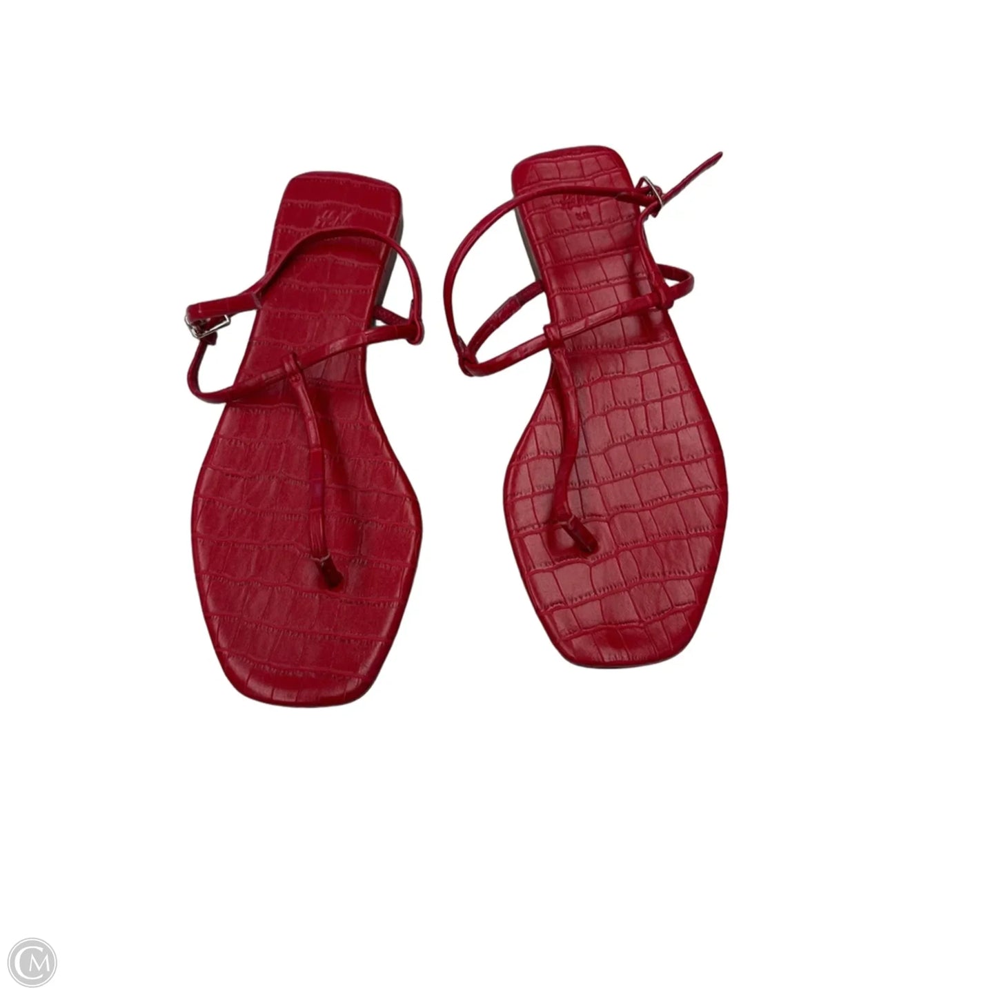 Sandals Flats By H&m In Red, Size: 9