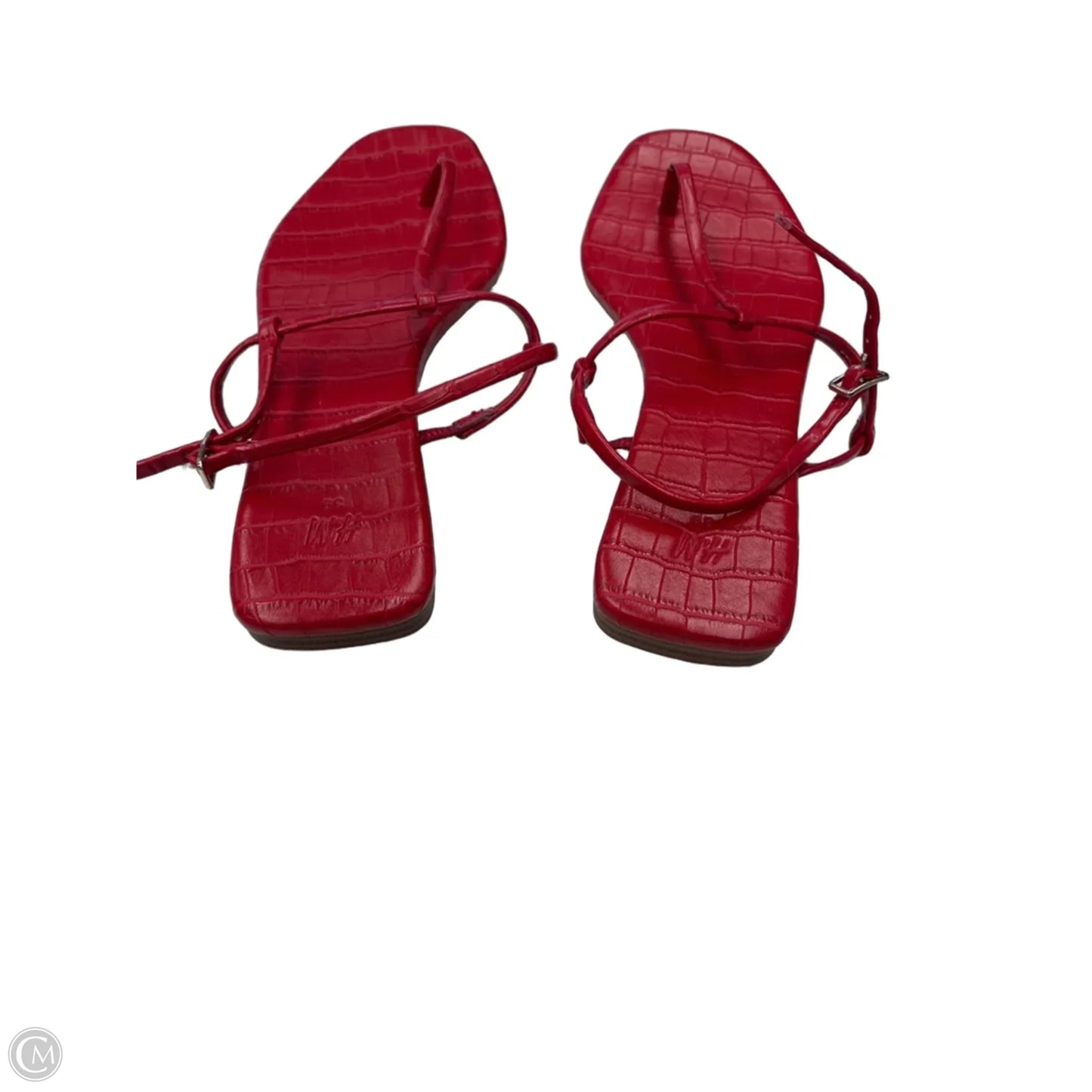 Sandals Flats By H&m In Red, Size: 9