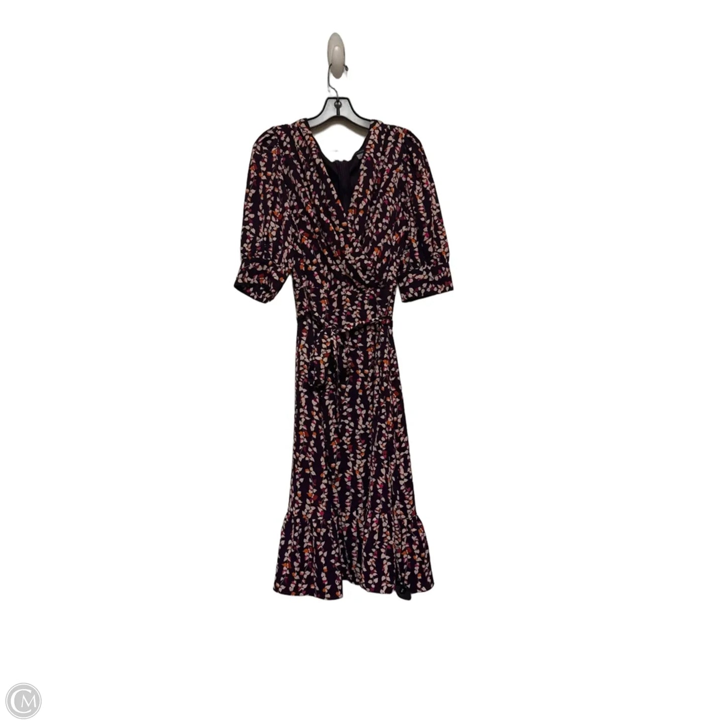 Dress Casual Midi By Tommy Hilfiger In Purple & Tan, Size: L