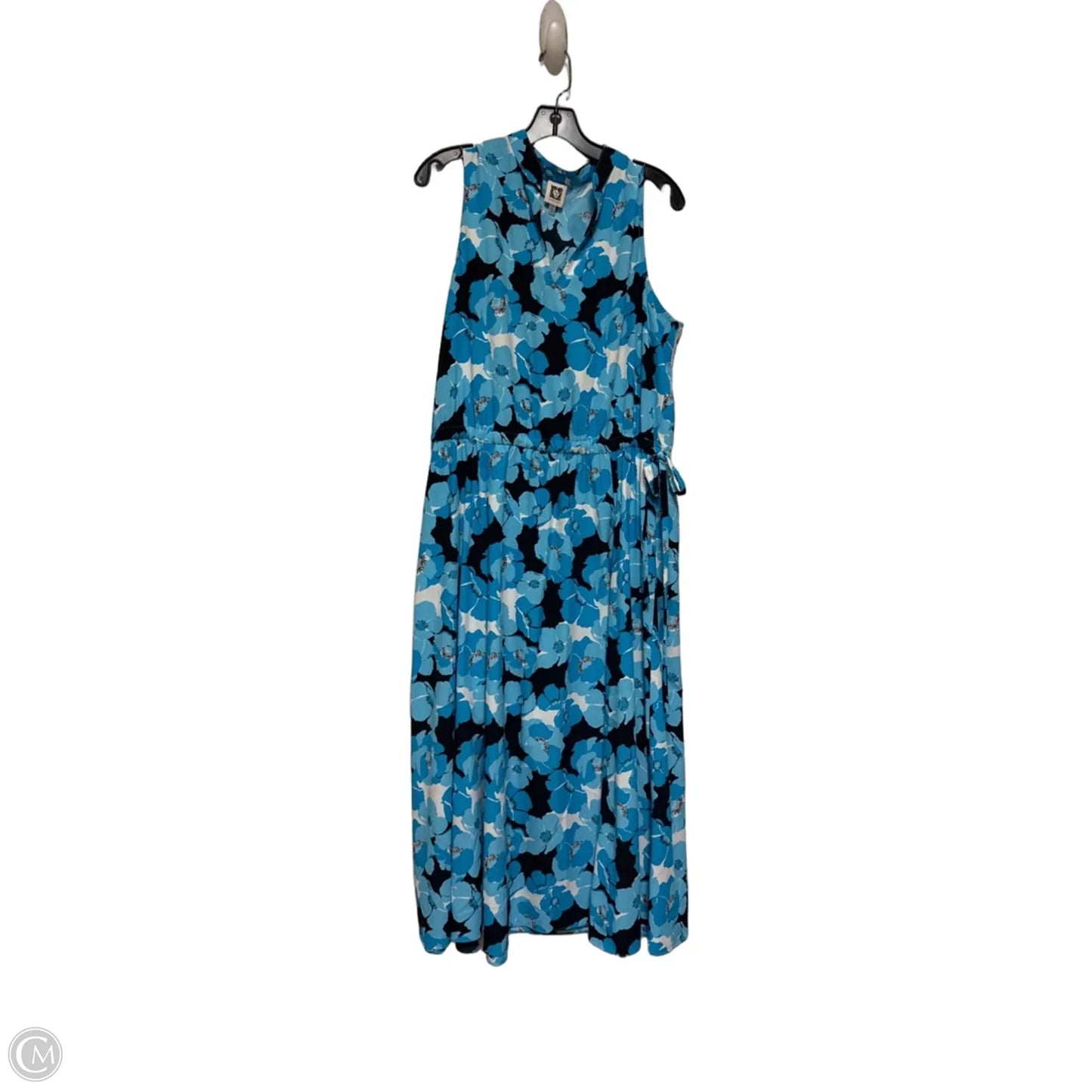 Dress Casual Maxi By Anne Klein In Black & Blue, Size: L