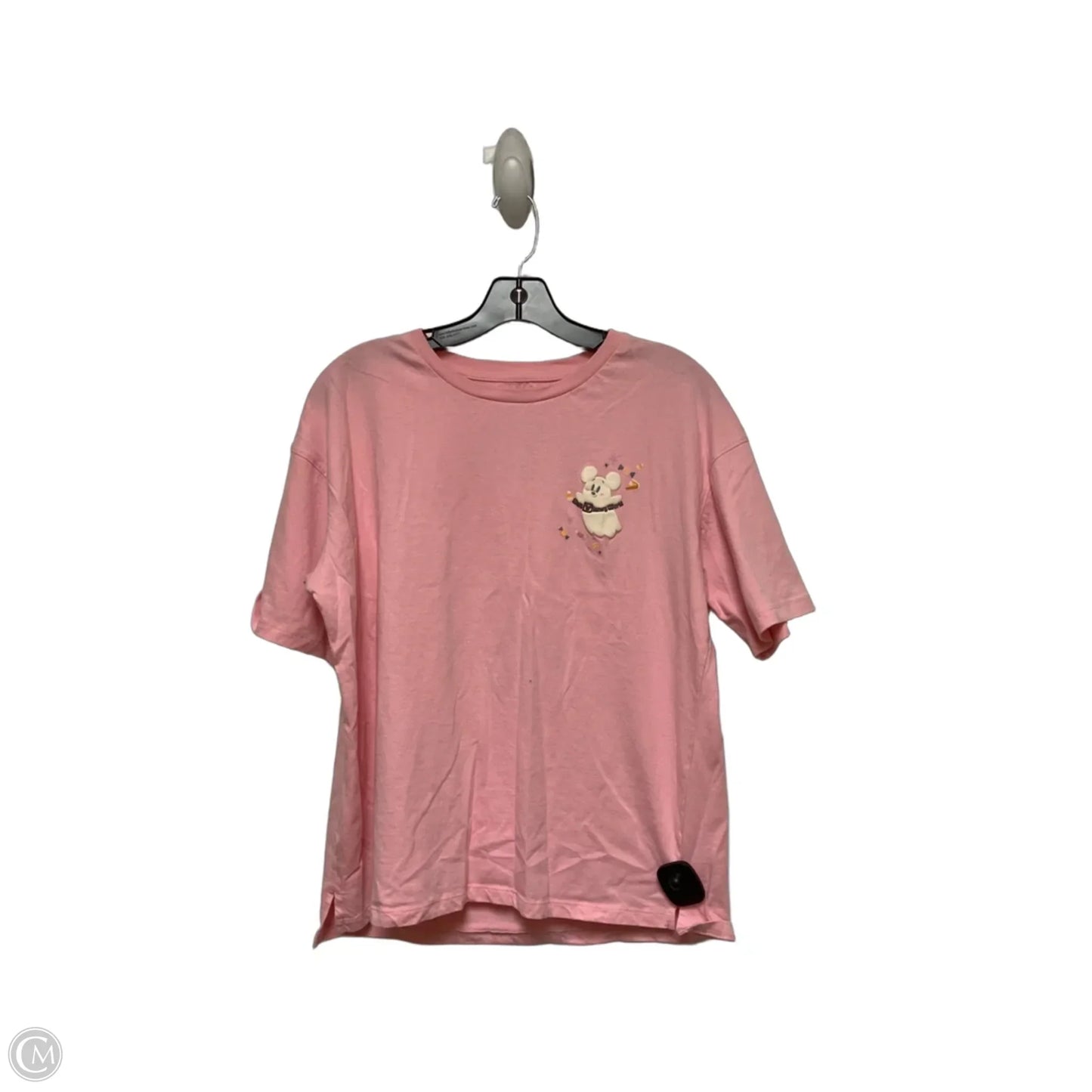 Top Short Sleeve Basic By Disney Store In Cream & Pink, Size: S