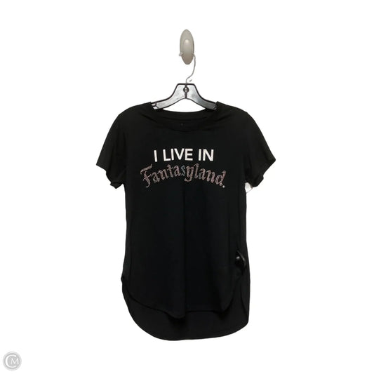 Top Short Sleeve Basic By Disney Store In Black & White, Size: S