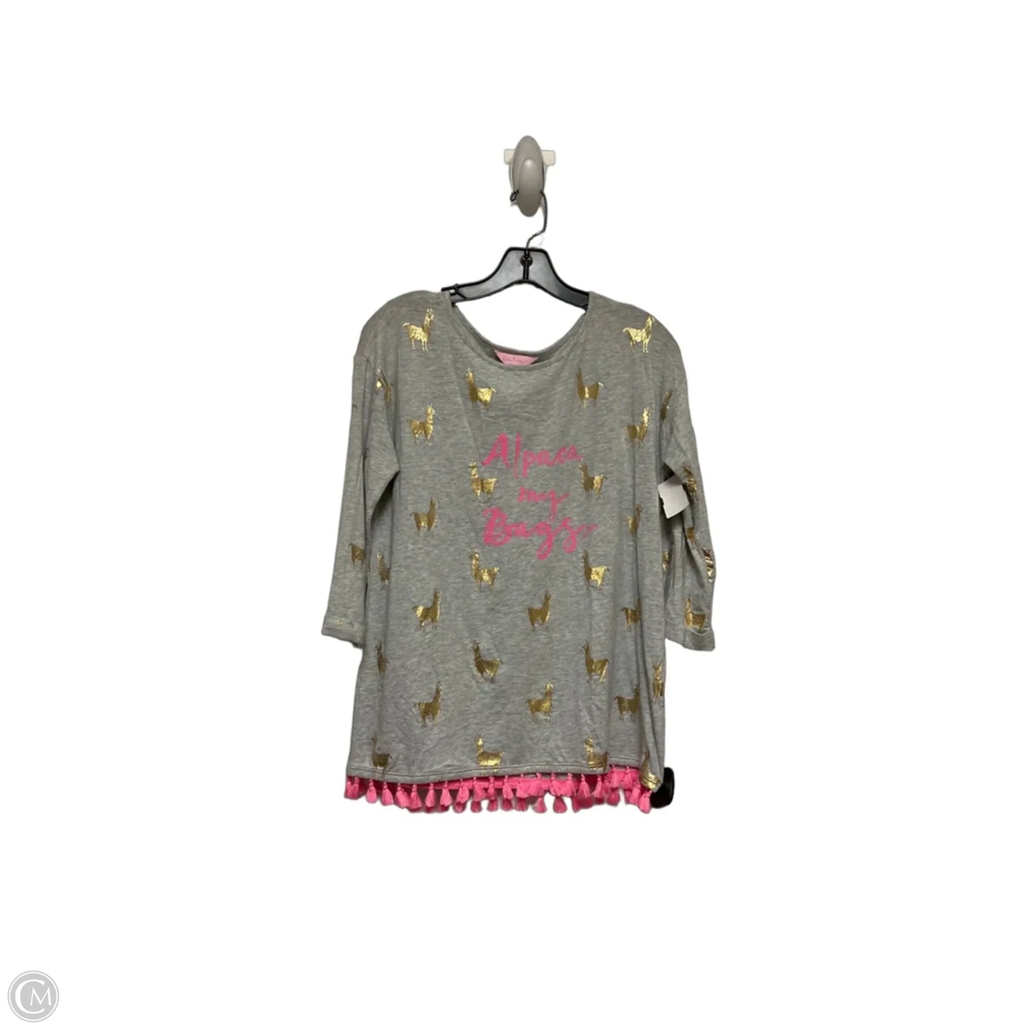 Top Long Sleeve Designer By Lilly Pulitzer In Gold & Grey, Size: Xs