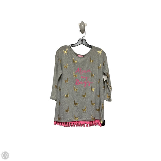 Top Long Sleeve Designer By Lilly Pulitzer In Gold & Grey, Size: Xs