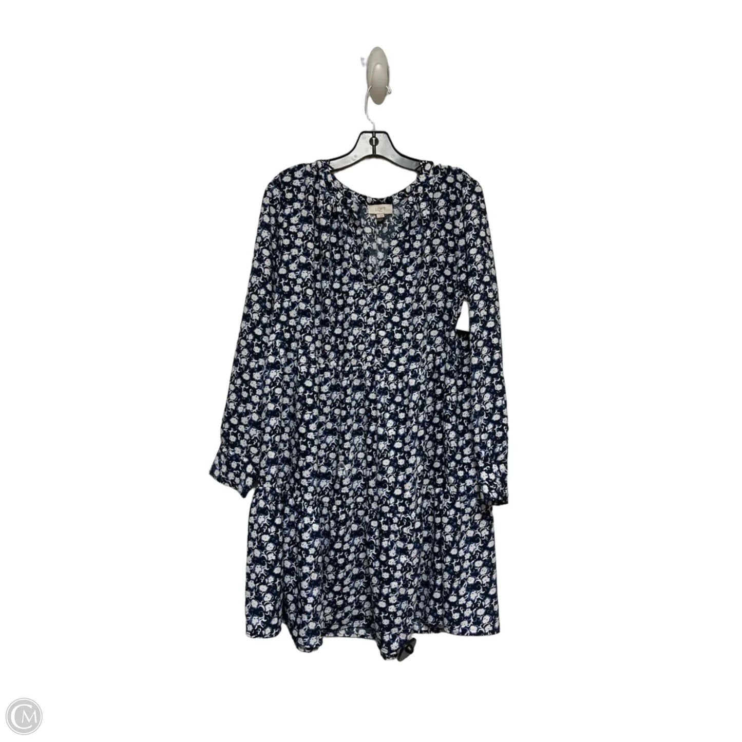 Dress Casual Short By Loft In Blue & White, Size: L