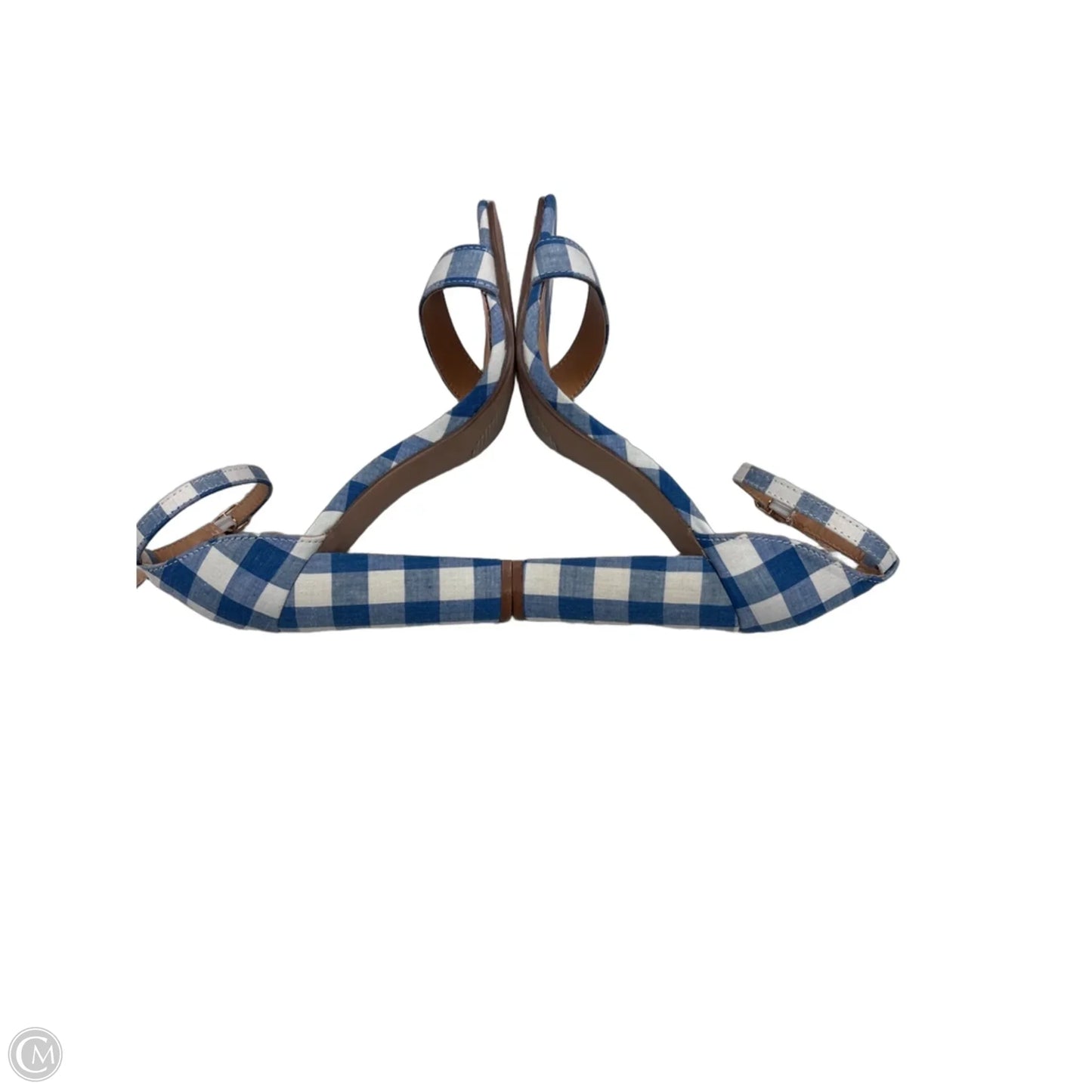 Sandals Heels Block By Jf In Plaid Pattern, Size: 5.5