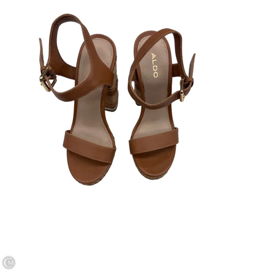 Sandals Heels Block By Aldo In Brown, Size: 6