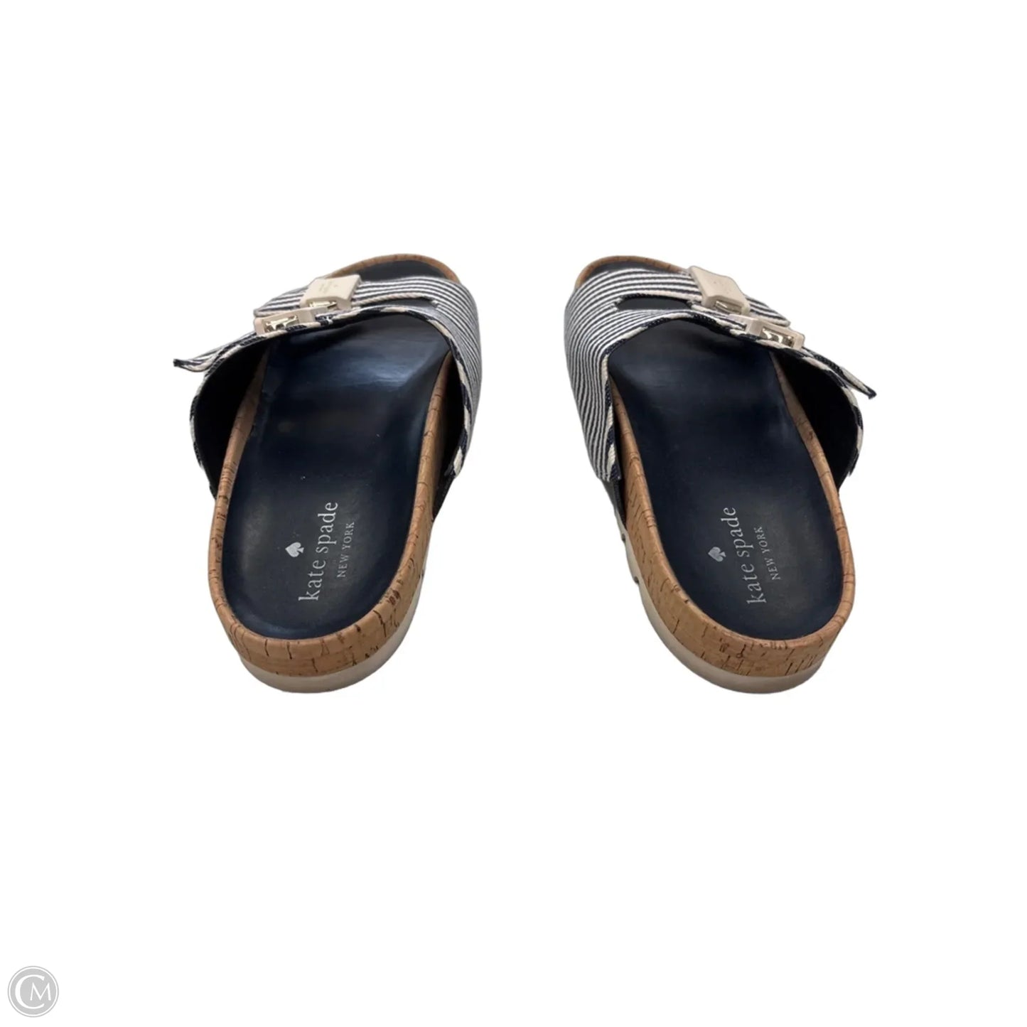 Sandals Designer By Kate Spade In Striped Pattern, Size: 10