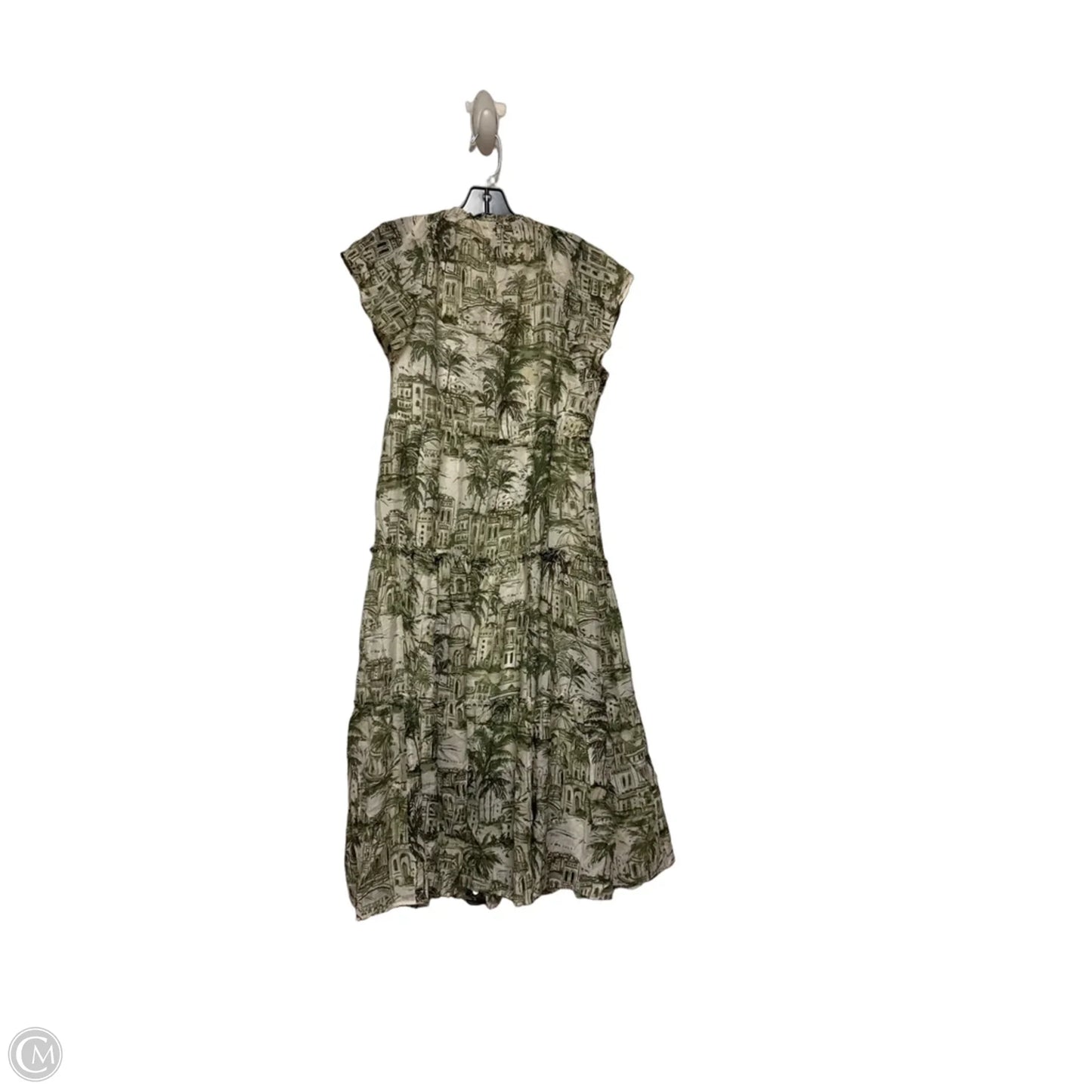 Dress Casual Midi By London Times In Cream & Green, Size: L