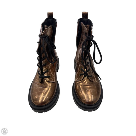 Boots Ankle Flats By Nine West In Bronze, Size: 8.5