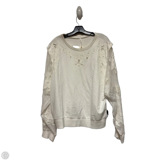 Top Long Sleeve By Anthropologie In White, Size: Xl
