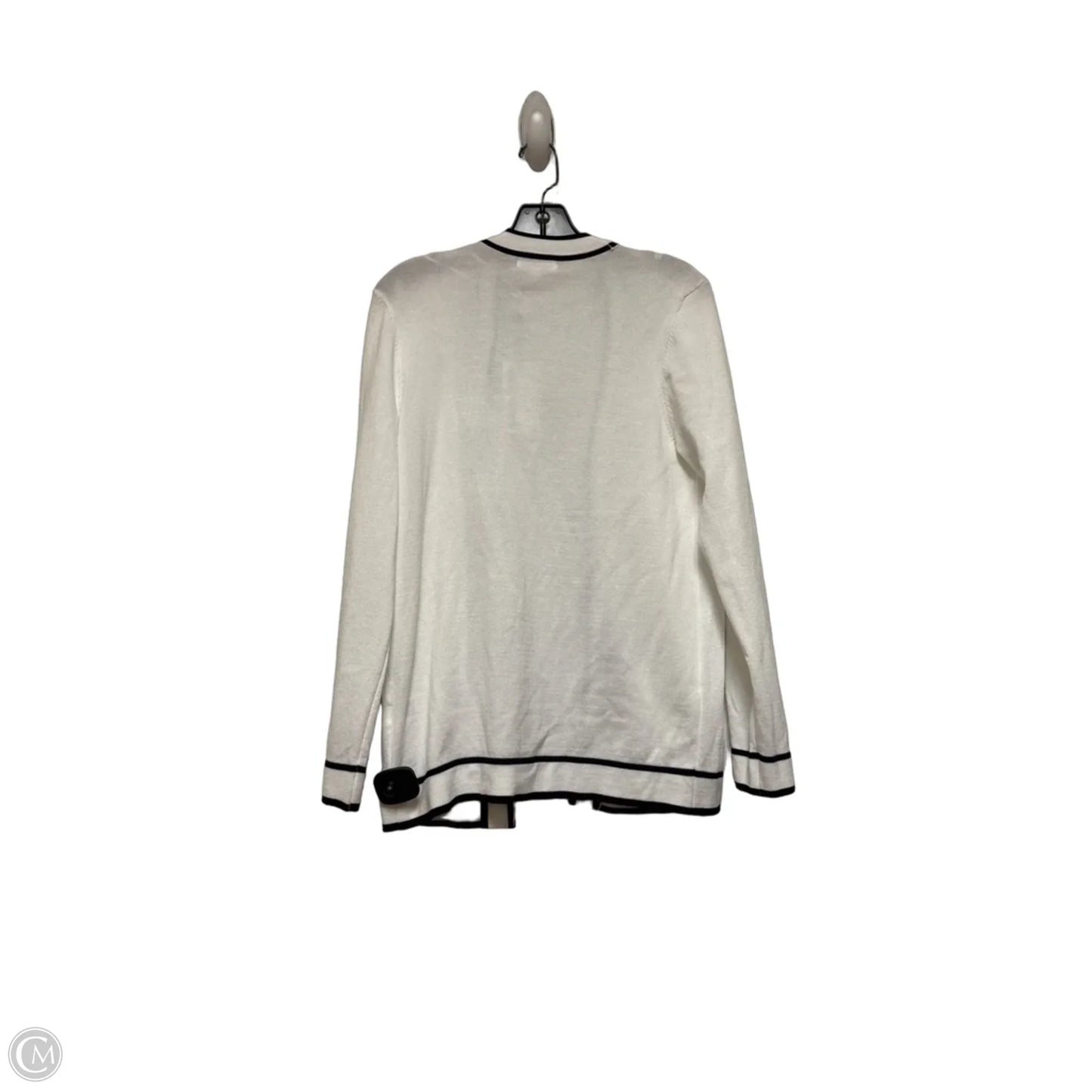 Sweater Cardigan By Kathy Ireland In Black & White, Size: M