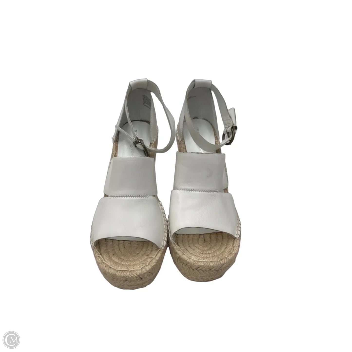 Sandals Heels Wedge By Treasure And Bond In Tan & White, Size: 8