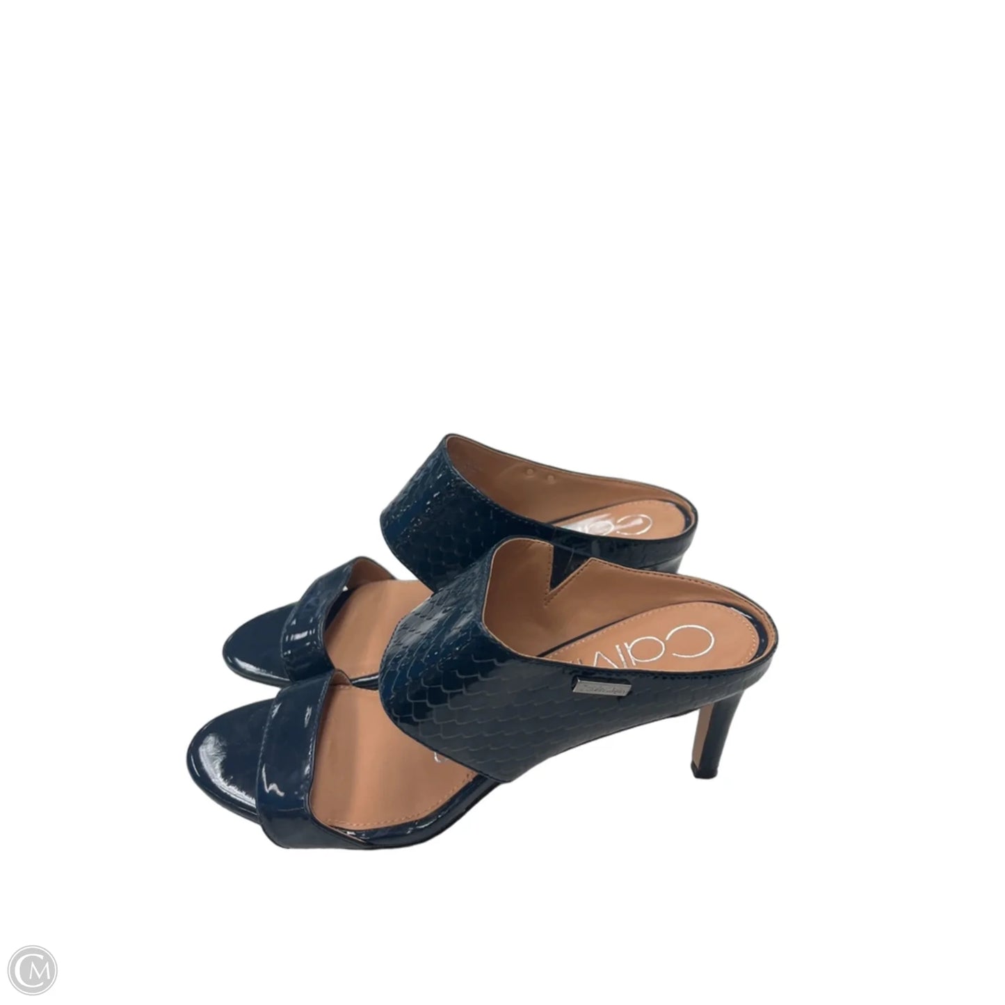 Sandals Heels Stiletto By Calvin Klein In Blue, Size: 7
