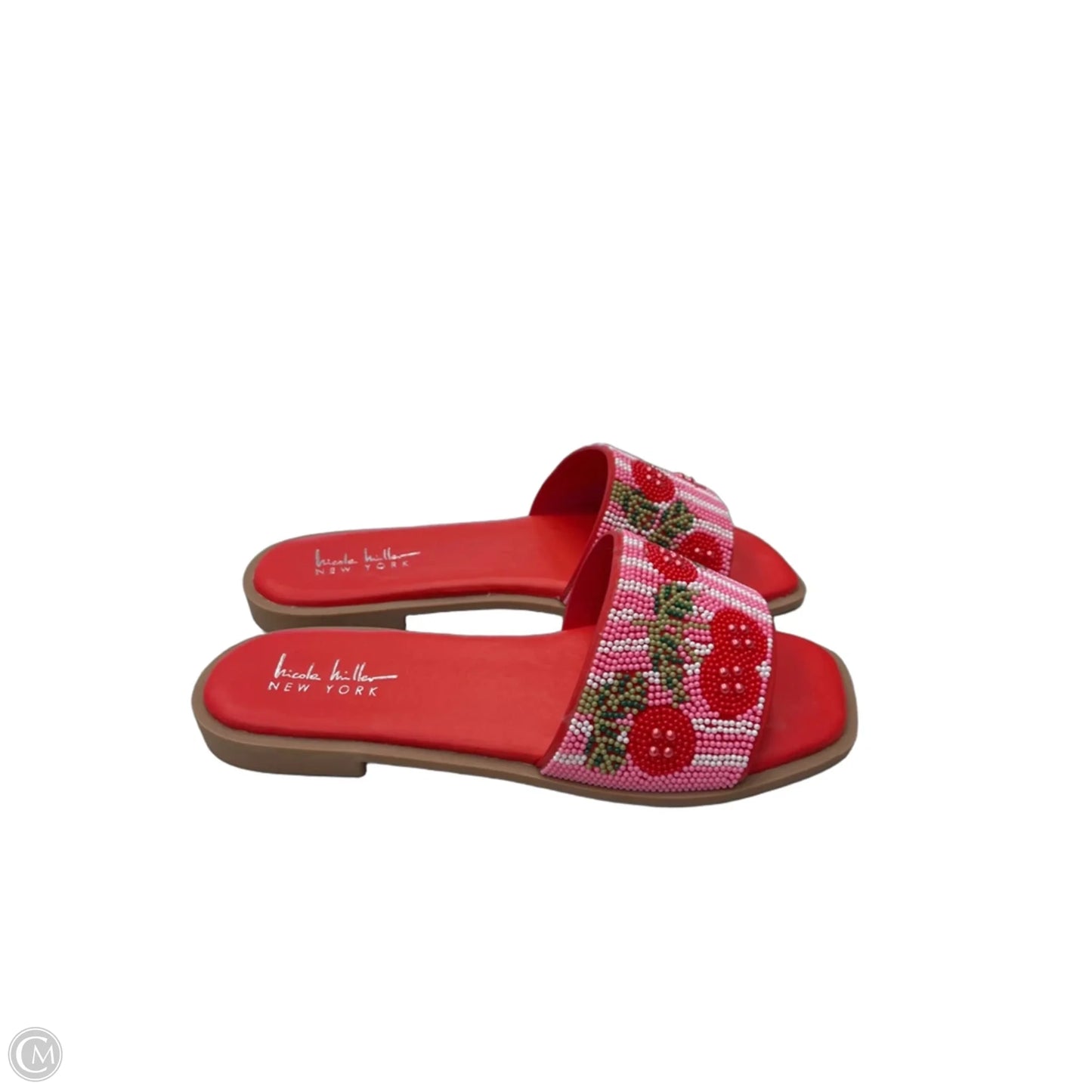 Sandals Flats By Nicole Miller In Pink & Red, Size: 6