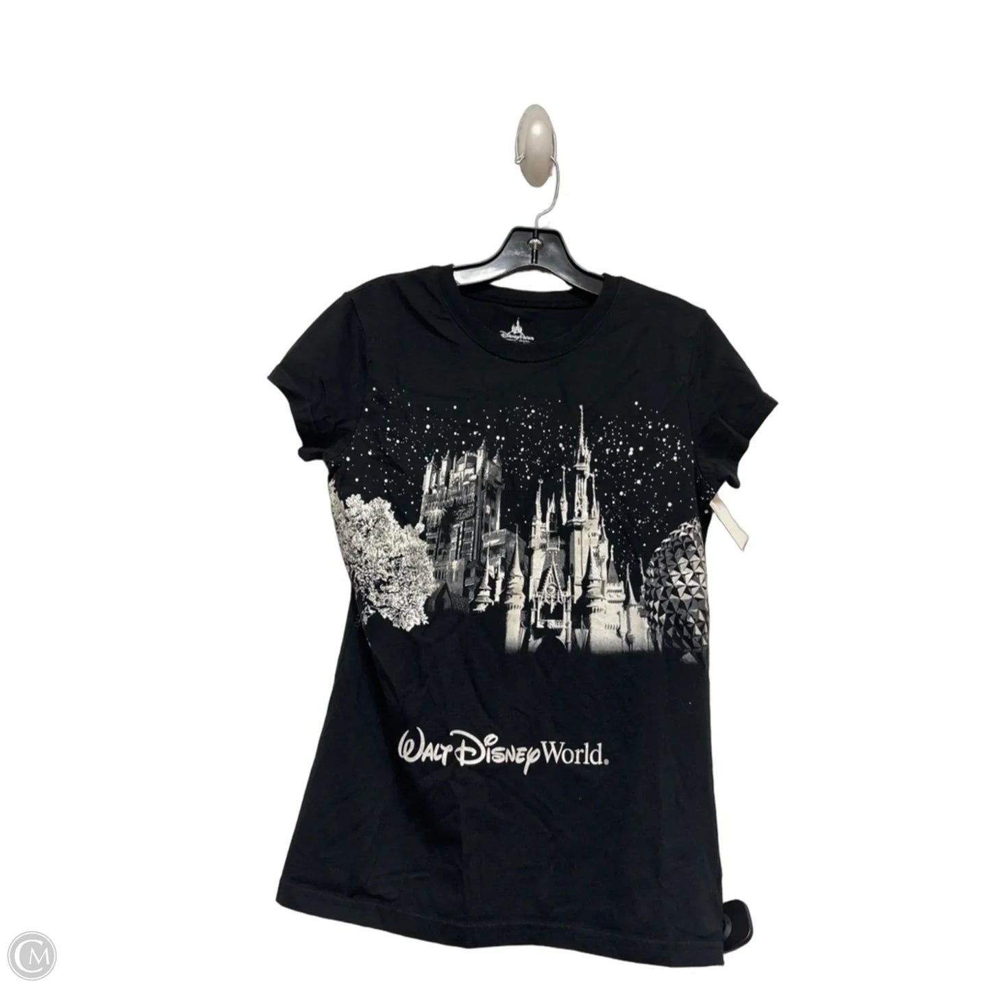 Top Short Sleeve Basic By Disney Store In Black & White, Size: M