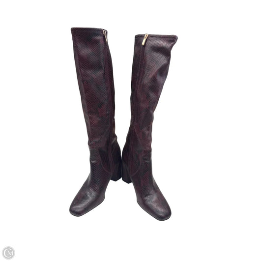 Boots Knee Heels By Franco Sarto In Snakeskin Print, Size: 8