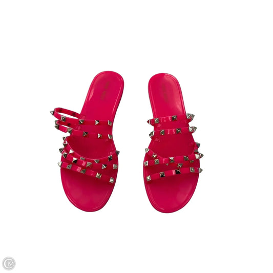 Sandals Flats By Nine West In Gold & Pink, Size: 8