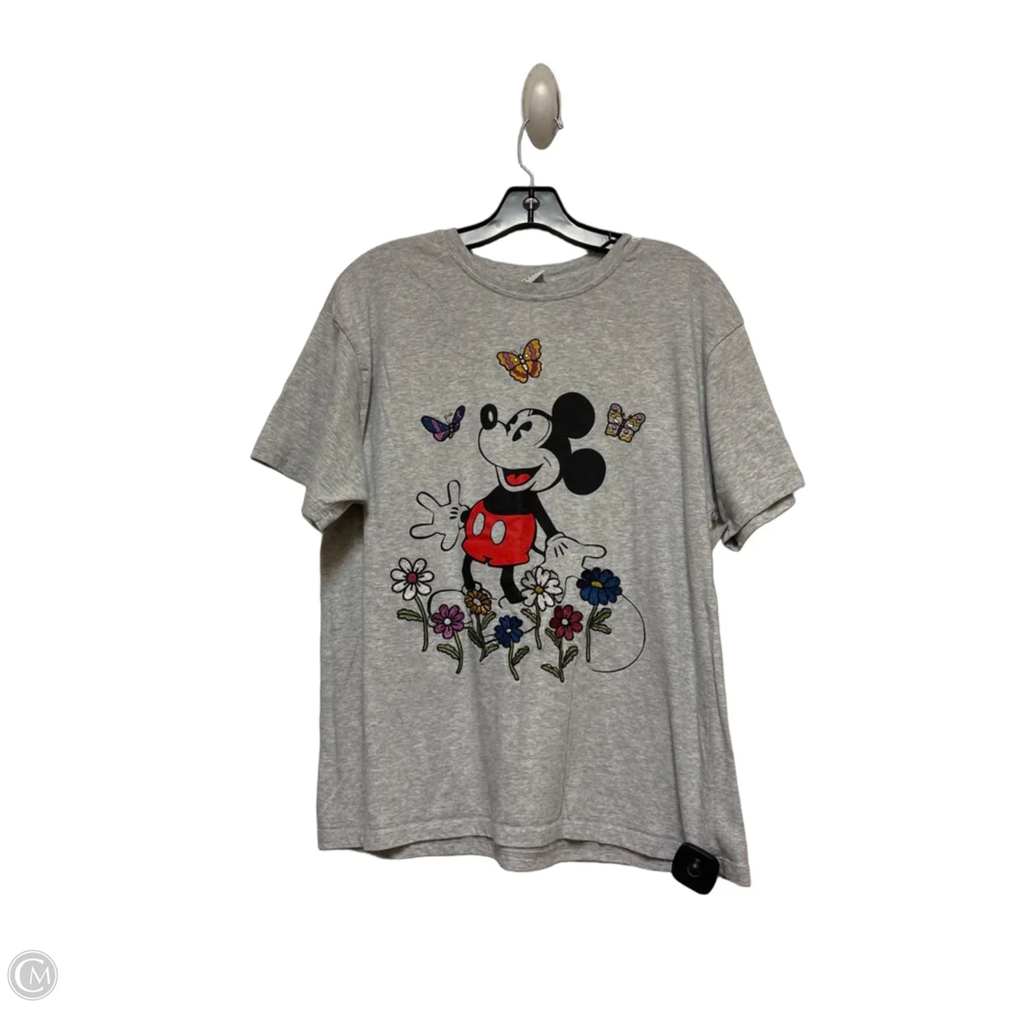 Top Short Sleeve Basic By Disney In Grey, Size: L