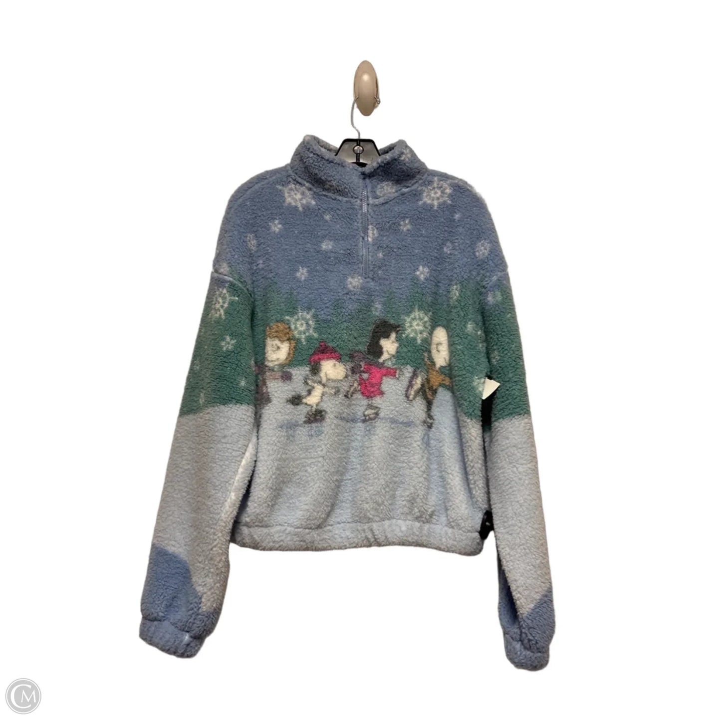 Jacket Faux Fur & Sherpa By Clothes Mentor In Blue & Green, Size: Xs