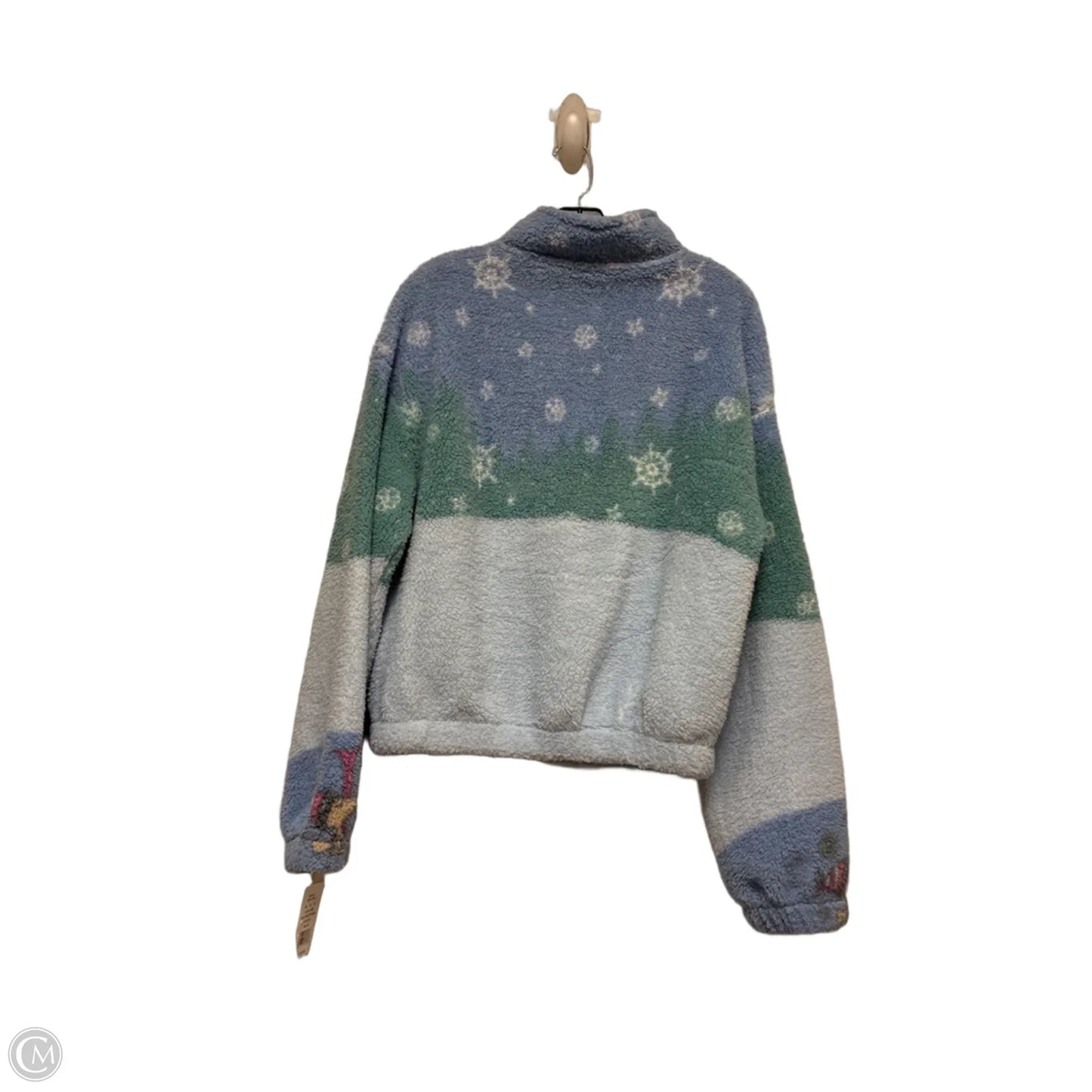 Jacket Faux Fur & Sherpa By Clothes Mentor In Blue & Green, Size: Xs