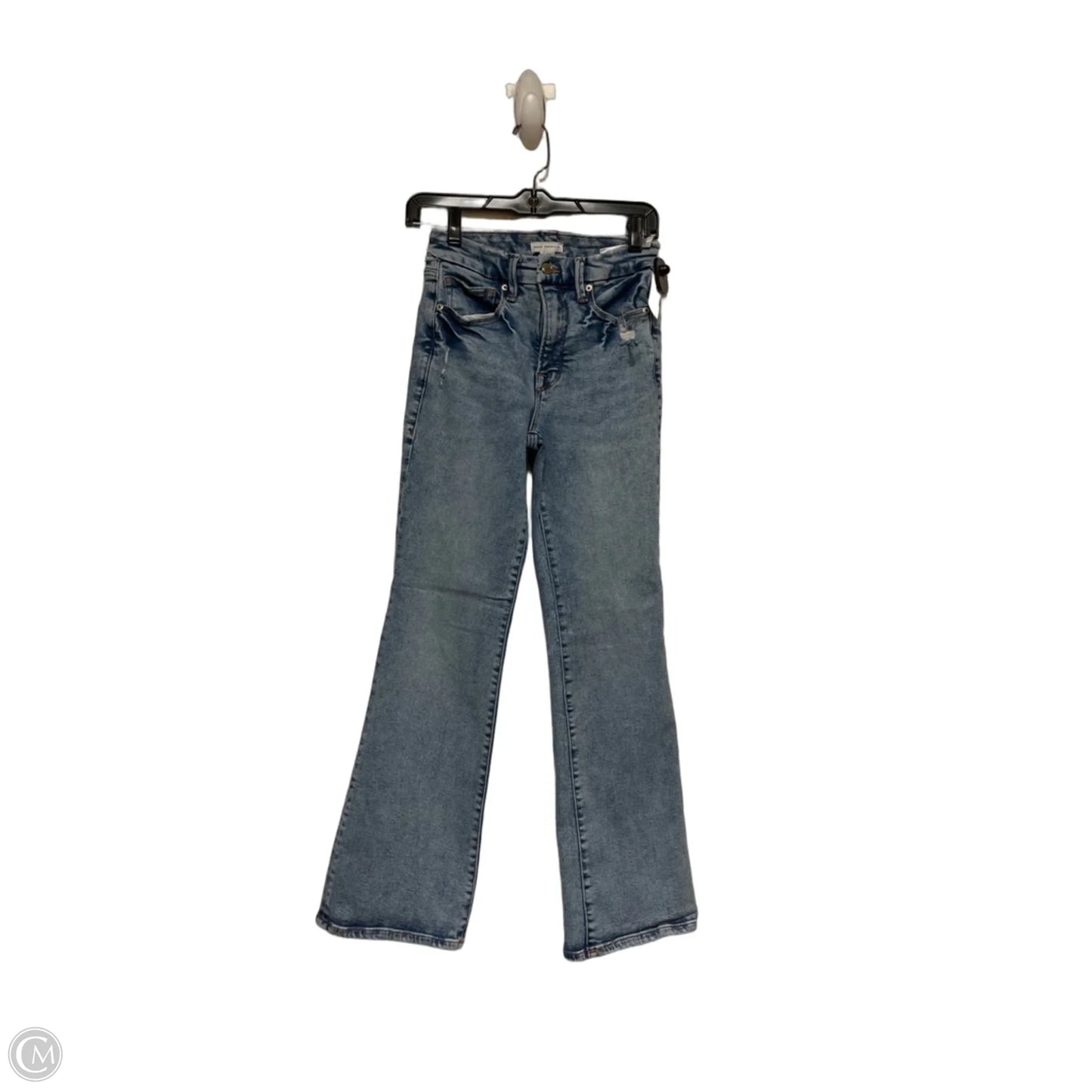 Jeans Straight By Good American In Blue Denim, Size: 4